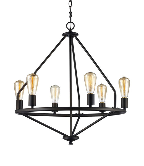 Trans Globe 6 Light Chandelier Diamond Cage Rob Model: 10866 ROB