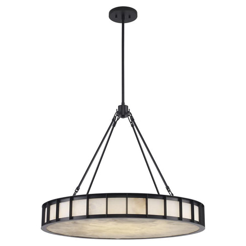 Trans Globe 9 Light Ivory Isle Alabaster Chandelier in Antique Gold Finish Model: 11749 AG