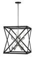 Trans Globe Ackerman 19.5 Inch Square Cage Pendant in Blac Brushed Nickel Finish Model: 71058 BK/BN