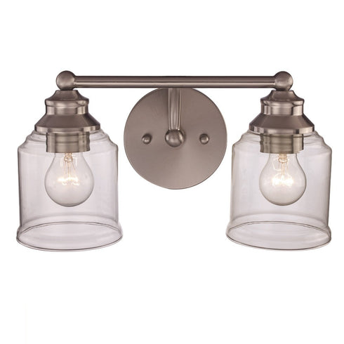 Trans Globe Agoura 2 Light Shaded Vanity Wall Light Model: 22062 BN