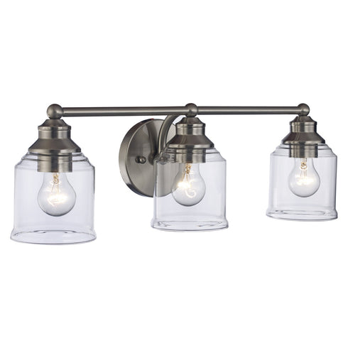 Trans Globe Agoura 3 Light Shaded Vanity Wall Light Model: 22063 BN