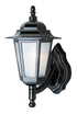Trans Globe Alexander 1 Light WALL OUTD UP FROSTED GLASS in Black Finish Model: 4055 BK