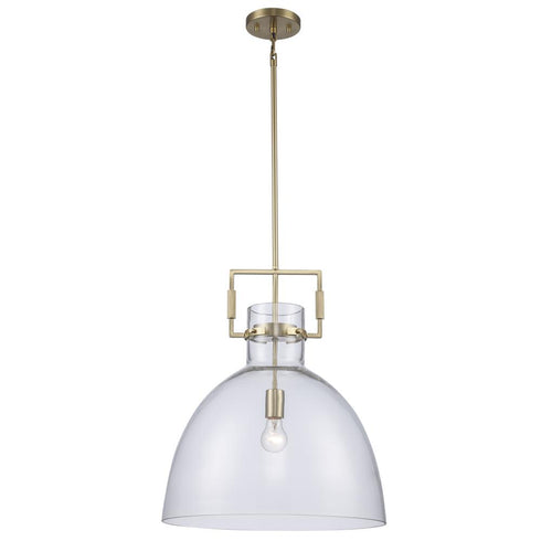 Trans Globe Ameranth 1 Light PENDANT LG CLEAR GLASS BK in Antique Gold Finish Model: PND-2229 AG
