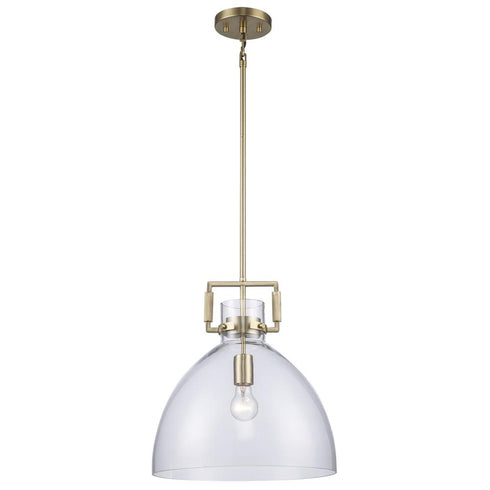 Trans Globe Ameranth 1 Light PENDANT MED CLEAR GLASS AG in Antique Gold Finish Model: PND-2228 AG