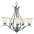 Trans Globe Aspen 5 Light CHANDELIER MARBLEIZED GLS in Brushed Nickel Finish Model: 9285 BN