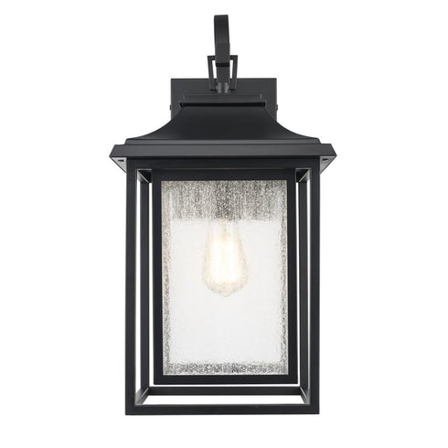 Trans Globe Bosque 1 Light Outdoor Wall Lantern in Black Finish Model: 51691 BK