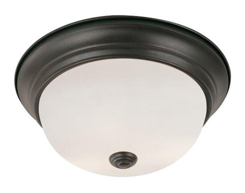 Trans Globe Bowers 2 Light FLUSH SML WHITE FROST GLAS in Brushed Nickel Finish Model: 13717 BN