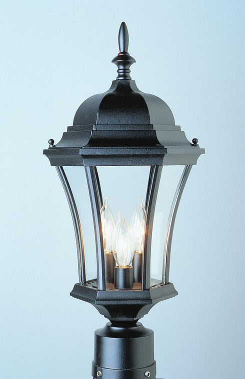 Trans Globe Burlington 1 Light Metal And Glass Post Mount Model: 4504 BK