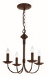 Trans Globe Candle 4 Light CHANDELIER J ARM BLACK F Model: 9014 BK
