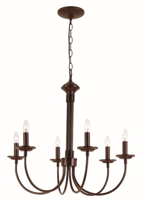Trans Globe Candle 6 Light CHANDELIER J ARM BLACK F Model: 9016 BK