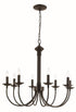 Trans Globe Candle 8 Light CHANDELIER J ARM BLACK F Model: 9018 BK