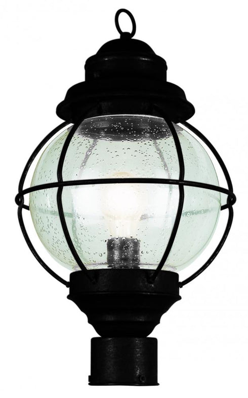 Trans Globe Catalina 15 Inch Post Mount Lantern Head in Black Finish Model: 69902 BK
