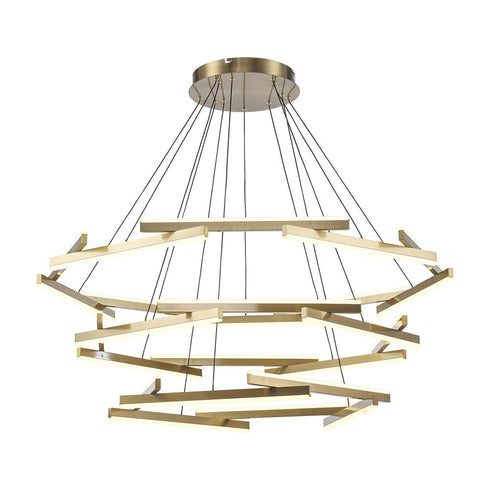 Trans Globe Celestia LED PENDANT 24 RODS 162W AG in Antique Gold Finish Model: MDN-1567 AG