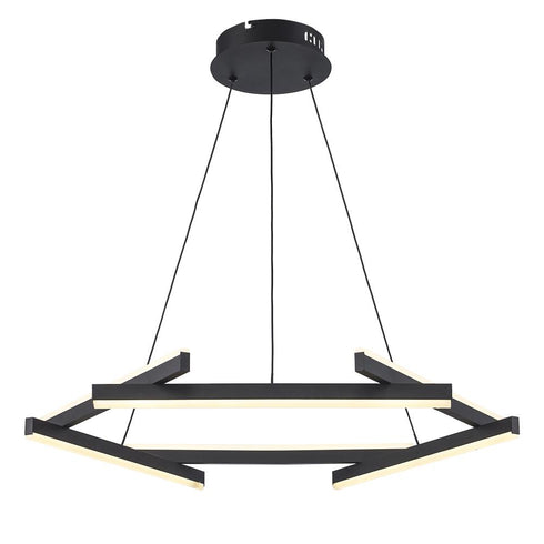 Trans Globe Celestia LED PENDANT 6 RODS 47W AG in Antique Gold Finish Model: MDN-1565 AG