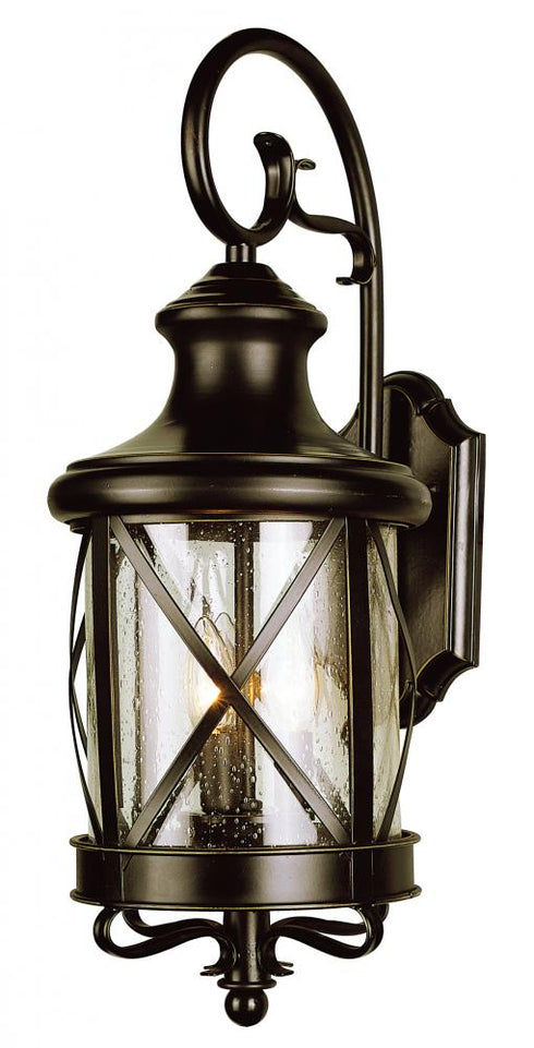 Trans Globe Chandler 2 Light Armed Coach style Outdoor Wall Lantern Light in Rubbed Oil Bronze Finish Model: 5120 ROB