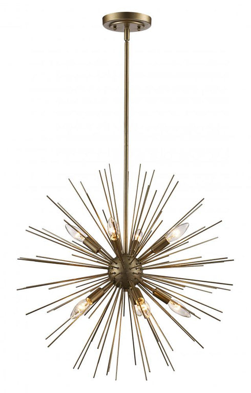 Trans Globe Collina 9 Light 9LT PENDANT STARBURST ASL in Antique Silver Leaf Finish Model: MDN-1452 ASL
