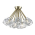 Trans Globe Crystal Court 12 Light Semi Flush Mount in Antique Gold Finish Model: 11738 AG