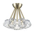Trans Globe Crystal Court 7 Light Semi Flush Mount in Antique Gold Finish Model: 11737 AG