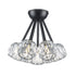 Trans Globe Crystal Court 7 Light Semi Flush Mount in Antique Gold Finish Model: 11737 AG