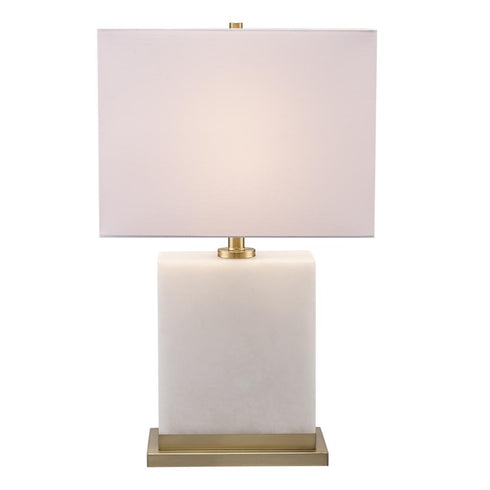 Trans Globe Evadne 1 Light TABLE LAMP ALABASTER BASE in Antique Gold Finish Model: RTL-9147 AG