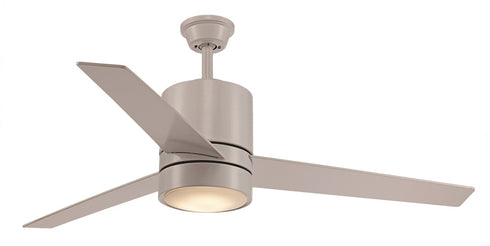 Trans Globe Finnley LED FAN 3 BLADES With WALL CONTR 4 Inch ROD in Brushed Nickel Finish Model: F-1018 BN