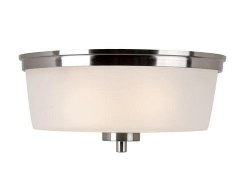 Trans Globe Fusion Collection 2 Light Shaded Flush Mount Indoor Ceiling Light in Brushed Nickel Finish Model: 70335 BN