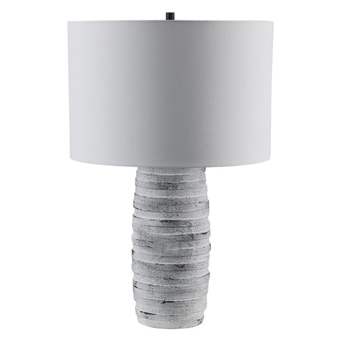 Trans Globe Garrison TABLE LAMP GRAY STONE WH Model: RTL-9177 GRY