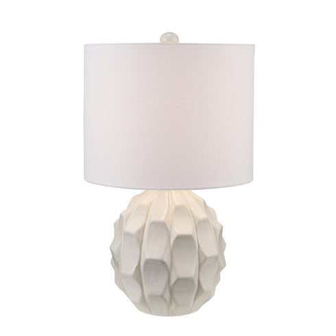 Trans Globe Halloway 1 Light TABLE HONEYCOMB MARBLE WH in White Finish Model: RTL-9168 WH
