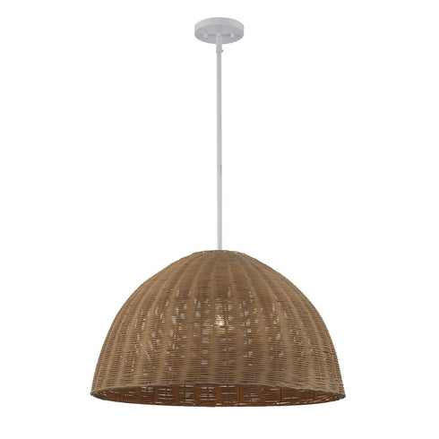 Trans Globe Harmony 1 Light PENDANT 24 Inch ROUND MESH WH in White Finish Model: PND-2246 WH