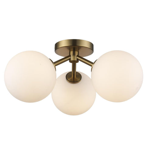 Trans Globe Haskell Flush Mount Lighting Antique Gold Model: 11613 AG