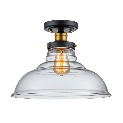 Trans Globe Jackson 13.5 Inch wide Semiflush in Rubbed Oil Bronze Finish Model: 70822 ROB