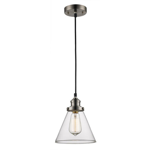 Trans Globe Jenny 1 Light PENDANT EDISON BULB BN in Brushed Nickel Finish Model: PND-1079