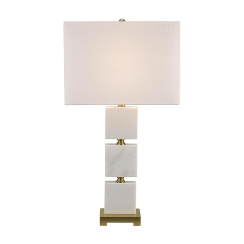Trans Globe Laurel 1 Light TABLE LAMP MARBLE CUBES WG in Weathered Gold Antique Gold Finish Model: RTL-9166 WG-AG