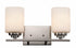 Trans Globe Mod Pod 2 Light Glass Drum Shaded Vanity Bar in Brushed Nickel Finish Model: 70522 BN