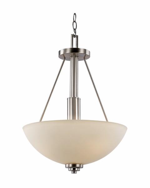 Trans Globe Mod Pod 3 Light Glass Bowl Pendant in Brushed Nickel Finish Model: 70528 BN