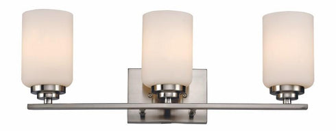 Trans Globe Mod Pod 3 Light Glass Drum Shaded Vanity Bar in Brushed Nickel Finish Model: 70523 BN