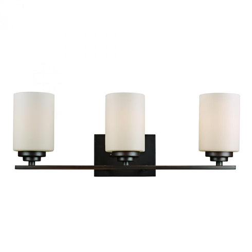 Trans Globe Mod Pod 3 Light Glass Drum Shaded Vanity Bar in Brushed Nickel Finish Model: 70523 BN