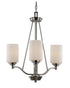 Trans Globe Mod Pod 3 Light Single Tier Glass Shaded Chandelier in Brushed Nickel Finish Model: 70525-3 BN