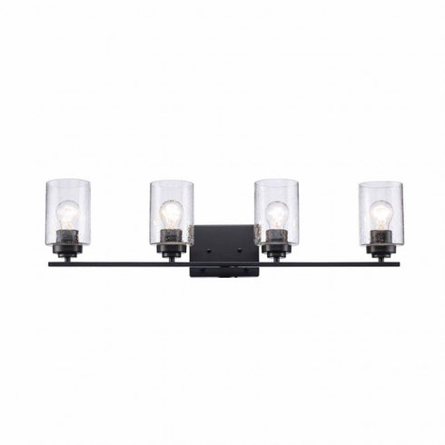 Trans Globe Mod Pod 4 Light Glass Drum Shaded Vanity Bar Model: 80524 BK