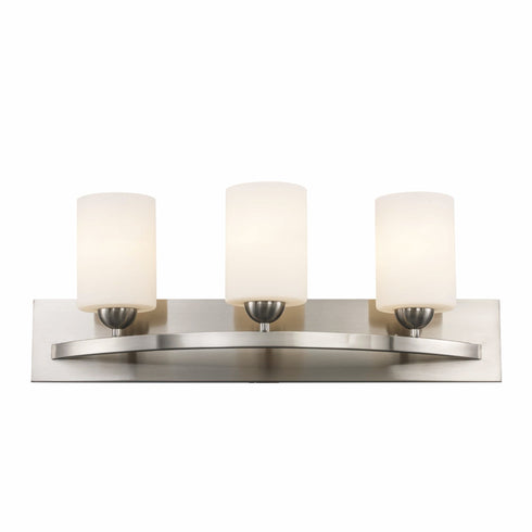 Trans Globe Moonlight 3 Light Frosted Glass Armed Vanity Model: 22283 BN