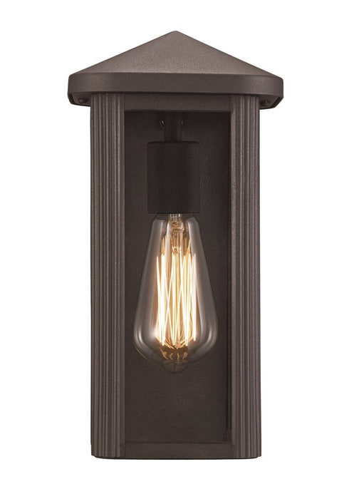 Trans Globe Moorefield Set of Two Outdoor Vertical Glass and Metal Wall Lights in Black Finish Model: 51130T BK