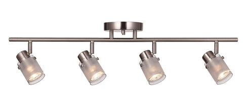 Trans Globe Nicholas 4LT TRACK LIGHT GU10 BN in Brushed Nickel Finish Model: W-954 BN