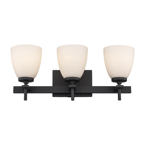 Trans Globe Oxnard 3 Light Reversible Shaded Vanity Light Model: 22293 BK