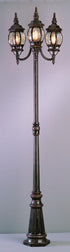Trans Globe Parkway 3 Light POLE OUTD FRENCH LANTERN C in Black Finish Model: 4090 BK