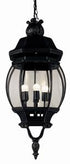 Trans Globe Parsons 4 Light LRG HANGING OUTD BEVELED in Black Finish Model: 4067 BK