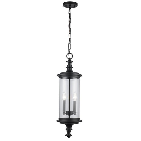 Trans Globe PathLume 2 Light Outdoor Pendant in Black Finish Model: 51704 BK