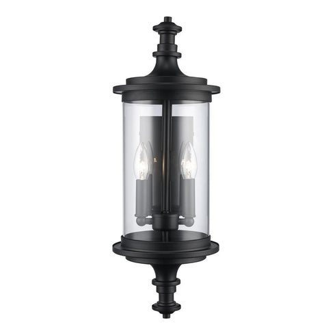 Trans Globe PathLume 2 Light Outdoor Wall Sconce in Black Finish Model: 51701 BK