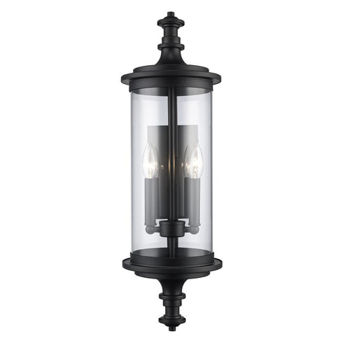 Trans Globe PathLume 2 Light Outdoor Wall Sconce in Black Finish Model: 51702 BK