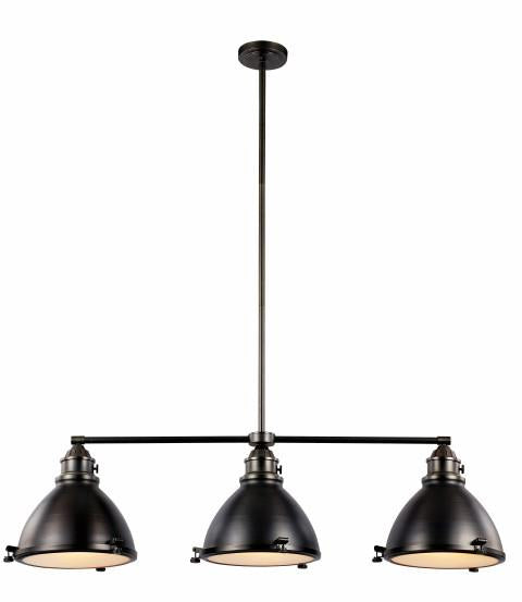 Trans Globe Performance 3 Light ISLAND PENDANT RETRO INDUS in Weathered Bronze Finish Model: PND-1007 WB