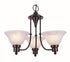 Trans Globe Perkins 3 Light 3 Shade Glass Bell Chandelier with Chain Brushed Nickel Finish Model: 6544 BN